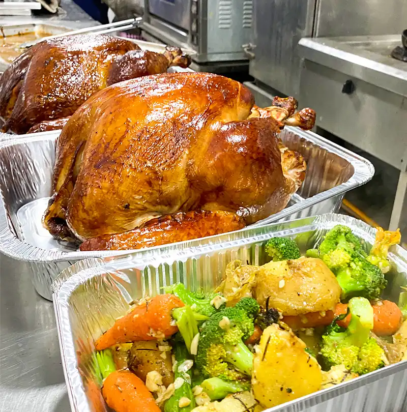 roasted turkey at butcher shop plus