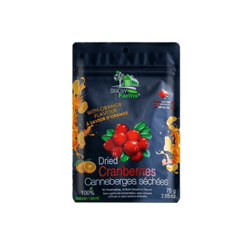 SNOW FARMS NATURAL DRIED CRANBERRIES 75G - Nam Việt Quất Khô Tự Nhiên Snow Farms 75g