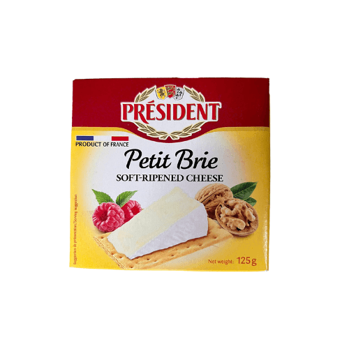 PRÉSIDENT PETIT BRIE SOFT CHEESE 125G - Phô Mai Mềm Brie Président Petit 125G