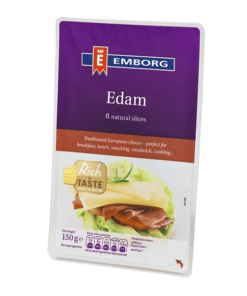 EMBORG EDAM CHEESE SLICES 150G - Phô mai Edam Emborg cắt lát 150g