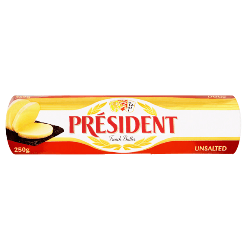 PRESIDENT FRENCH UNSALTED BUTTER 250G - Bơ Lạt Président Pháp 250g