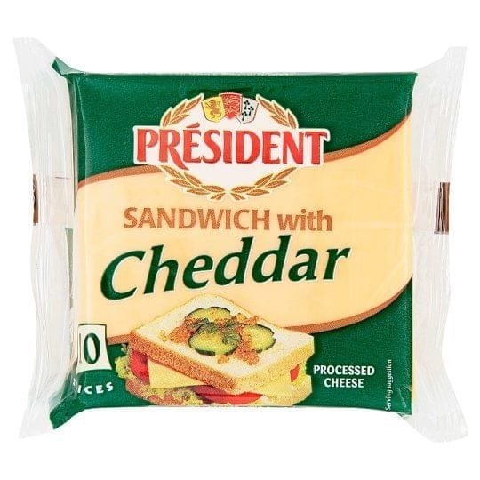 PRESIDENT CHEDDAR SANDWICH CHEESE 200G - Phô Mai Sandwich Cheddar Président 200g