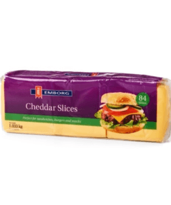 EMBORG CHEDDAR SLICES 1.033KG 84 SLICES - Phô Mai Cheddar Lát Emborg 1.033kg (84 Lát)