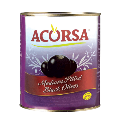 BLACK PITTED OLIVES 3KG - Oliu đen không hạt 3kg